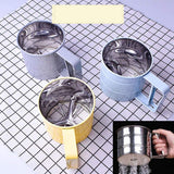 Alician Handheld Stainless Steel Flour Sieve for Baking kitchen Gadget Random Color