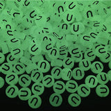 200PCS Letter Beads Glow in The Dark 4x7mm Acrylic Alphabet Vowel Letter U Beads for Jewelry Making Bracelet