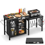 Leteuke Grill Table for Blackstone Griddle, Portable Foldable Grill Table with Storage Fits Ninja, Blackstone Griddle Stand for