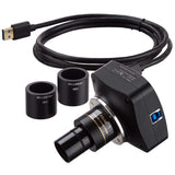 AmScope High-Performance Back-Illuminated 2MP USB3.0 Microscope Camera for Low-Light and Brightfield