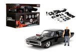 Jada Toys Fast & Furious Dom & Dodge Charger R/T, 1:24 Scale Build n Collect Die-Cast Model Kit with 2.75 Die-Cast Figure, Blac