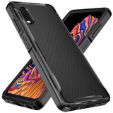 Ryphez for Samsung Galaxy Xcover Pro case, Anti-Fingerprint Shockproof Carbon Fiber Design Flexible Soft TPU Brushed Texture Protective Case for Galaxy Xcover Pro (Black)