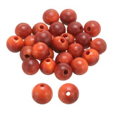 HARFINGTON 200pcs Natural Wooden Beads 6mm Carmine Wood Round Polished Loose Bead Smooth Spacer Balls Beading for Jewelry Making