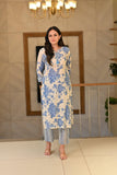 Anni Designer Women'S Cotton Blend Straight Printed Kurta With Pant (Jamahi Blue-Nw_L_Blue_Large),Blue,L,,,