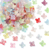 Ipotkitt 200 pcs Random Transparent Acrylic 4-Petal Flower Bead Caps Floral Spacer Beads for DIY Crafts Jewelry Bracelet Necklac