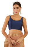 Soch Women's Solid Regular Blouse (SOBLA191028_Navy Blue 34)
