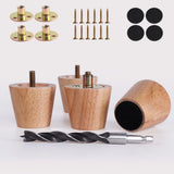 PBUY 2 Inch Small Wood Furniture Legs Set of 4 - Short Solid Wooden Couch Legs Ottoman Legs, Mini Feet for Sofa,Cabinet,Drsser,S