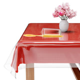 XFasten Plastic Table Cover Transparent 54 x 54 Inch Waterproof, Stain-Proof Vinyl Clear Plastic Tablecloth Protector Non-Yellow