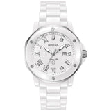 Bulova Ladies Marc Anthony Marine Star White Ceramic and Stainless Steel 3-Hand Quartz Watch Style: 98P222