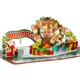 Christmas Wreath Pop Up Card, 3D Handmade Reindeer Santa Tree Greeting Card with Envelopes, Christmas Gifts for Kids Friends Fam