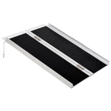 HOMCOM Wheelchair Ramp 2FT, Folding Aluminum Threshold Ramp with Non-Slip Surface, Transition Plate, 594lbs Weight Capacity for
