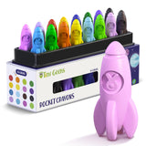 16 Rocket Crayons - Non Toxic, Washable - For Toddlers, Kids Ages 4-8 - Easy To Hold, Baby's Crayons For Toddlers 3-10 Years