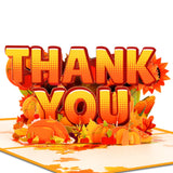 GREETING ART Thank You Pop Up Card, Pumpkins Maple Leafs Card, 3D Popup Greeting Cards for Thanksgiving, Gratitude, Birthday, Mo