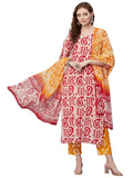 Gosriki Women'S Cotton Blend Printed Straight Kurta With Pant & Dupatta (Tiguna-Pink-Gs_M_Pink_Medium),Pink,,B0CD7TFZYD