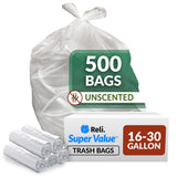 Reli. SuperValue 16-25 Gallon Trash Bags (500 Count Bulk) Clear Garbage bags