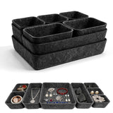 Corsiampoo 8 PCS Felt Desk Drawer Organizer Trays, 4 Sizes, Charcoal