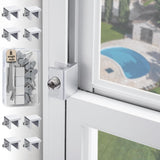 8 Sets Sliding Window Locks for Up and Down Windows,Easy to Install Vertical & Horizontal Window Security Locks,Adjustable Alumi