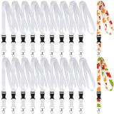 20 Pieces Sublimation Lanyard Blank White Neck Lanyards Neoprene DIY Christmas Gifts for Keychain Card Name Badge Holder