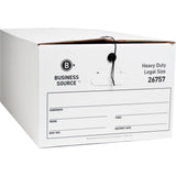 Business Source Storage Box, Legal, 700 lbs, 15x24x10, 12/CT, White, Sold as 1 Carton