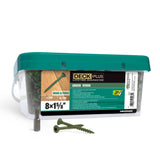 Deck Plus 1-5/8 Inch Epoxy Coated Exterior Wood and Fence Screws #8 x 1-5/8 Torx/Star Drive Included Coarse Thread, Outdoor Rust