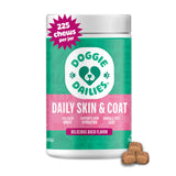 Doggie Dailies Skin & Coat Supplement Support, Salmon Oil for Dogs Skin and Coat with Collagen, Omega 3, Krill Oil, Biotin, & Co