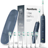 Aquasonic Vibe Series UltraWhitening Toothbrush ADA Accepted Electric Toothbrush 8 Brush Heads & Travel Case 40,000 VPM M