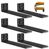 Heavy Duty Wall Shelf Brackets Floating Shelves Hidden L Shelf Bracket 12 Inch Long (6 Pack)