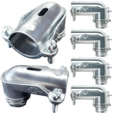 Tewloss 6 PCS 90 Squeeze Connectors AC/MC/Flex Metal Conduit Fitting 3/4 Inch, 90 Degree 3/4 Elbow Cable Connector, Zinc Die Cas