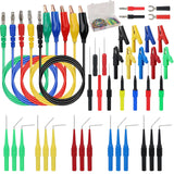 SWANLAKE 43-Piece Back Probe Kit, 30A Multi-Angle Test Probe, 4mm Banana Plug to Copper Alligator Clips, U-Shaped Connectors, Au