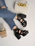 Shoetopia Smart Casual Black Block Heeled Sandal For Women,Black,7,B0BZPYX2WM