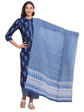 Gosriki Women'S Cotton Straight Kurta With Palazzo & Dupatta (Kpzd-Cot-10037-Blue_S-Go_Blue_Small),Blue,,B09LYJ127Y