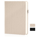 A5 Lined Journal Notebook Woven Textured Hardcover Journal with Pen Loop 216 Pages College Ruled Notebook with Inner Pocket Port