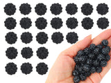12mm Resin Rhinestone Beads for Jewelry Making 60pcs Black Sparkly Glitter Disco Ball Beads for Bracelets, Necklaces, Decorative