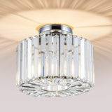 HOPGGIE 10.6 Semi Flush Mount Ceiling Light Mini Small Crystal Chandeliers Modern Hallway Light Fixtures Ceiling Flush Mount Cei