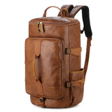 Baosha Stylish Vegan Leather Men Weekender Travel Duffel Tote Bag Backpack Travel Hiking Rucksack Overnight Bag 3-Ways Convertib