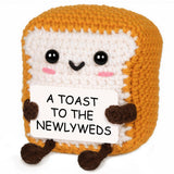 Glydein A Toast to the Newlyweds - Mini Handmade Crochet Toast, Funny Wedding Gifts for Couples 2025, Bridal Shower Gifts for Br