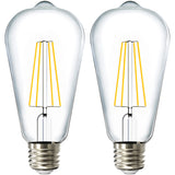 Sunco Dusk to Dawn LED Outdoor Lights Bulb, ST64 Edison Style Automatic Light Sensing Bulbs, 800 LM, 7W (60W Equivalent), 3000K