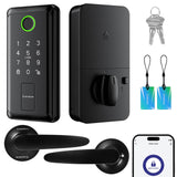 Keypad Door Lock with Handle,Keyless Entry Door Lock, Electronic Digital Keypad Deadbolt with App, Keyless Entry Fingerprint Loc