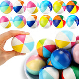 Jerify 24 Pcs Mini Beach Stress Balls 2.5 Inch Foam PU Relief Stress Mini Rainbow Blow up Beach Balls Toys for Girls Boys Birthd
