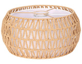 Boho Rattan Lamp Shade, 12.2 Top x 12.2 Bottom x 6.06 High, Natural Rattan & Linen Double Layer Lamp Shades for Floor Lamps Tabl