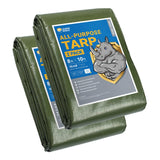 GUARD SHIELD Tarps Heavy Duty Waterproof 8x10 Feet Green Poly Tarp Cover Outdoor Thick UV Resistant Tarpaulin with Grommets 10mi