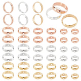 PH PandaHall Circle Bead Frame 18K 24K Gold, 54pcs 3 Sizes Two Hole Frame Spacer Beads 8/10/12mm Brass Round Connector Ring for