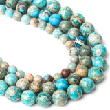 Song Xi Light Blue Sea Sediment 8mm Natural Stone Beads for Jewelry Making Gemstone