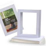 Acid Free 25 Pack 11x14 Pre-Cut Mat Board Show Kit for 8.5x11 Photos, Prints or Artworks, 25 Core Bevel Cut Matts and 25 Backing