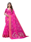 Satrani Womens Woven Cotton Blend Saree (1985ST487_Hot Pink)
