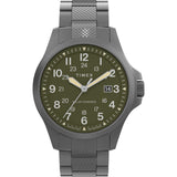 Timex Mens Expedition Field Solar 41mm Watch - Gunmetal Bracelet Green Dial Gunmetal Case