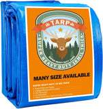 Small Tarp, Tarps Heavy Duty Waterproof 8x8, Waterproof Plastic Poly 16 Mil Thick Tarpaulin with Metal Grommets Every 19.5 Inche
