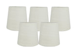 Meriville Set of 5 Eggshell Linen Clip On Chandelier Lamp Shades, 4-inch by 5-inch by 5-inch
