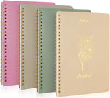 Alitte Spiral Notebook 4 Pack Cute Notebook Journal For Women 50 Sheets, Sturdy Cardboard Cover, Large Inner Pocket Colleg