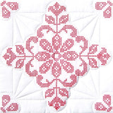 Jack Dempsey Needle Art 732282 XX Williamsburg 6Quilt Block, 18Inch by 18Inch, White